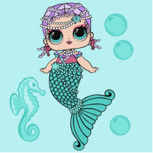 Картина по номерам "L.O.L. Surprise! Mermaids Merbaby" KHO6262, 40х40 см