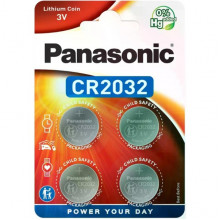Литиевая батарейка Panasonic CR2032 Lithium (блистер 4шт) (206136)