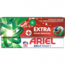 Капсулы для стирки Ariel Pods+ All-in-1 Extra Stain Removal Экстрасила выведение пятен 26 шт. (8700216765305) (254236)