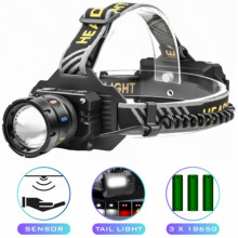Фонарь налобный night vision fluorescence BL-T701D-TG, Motion Sensor, 3x18650, Power Bank, ЗУ Type-C, zoom (342236)