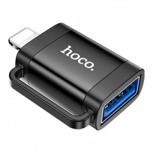 Переходник UA31A Lightning M to USB F OTG Black HOCO (6942007628082) (256436)