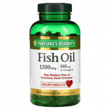 Жирные кислоты Nature's Bounty Рыбий жир, 1200 мг, Fish Oil, 200 гелевых капсул (NRT-13102) (308836)