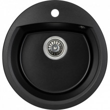 Мойка кухонная GRANADO RONDA black shine з сифоном (470*490mm.) (gr2201) (287936)