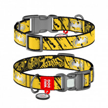 Ошейник для животных WAUDOG Nylon с QR паспортом "Бэтмен Эскиз", пластиковый фастекс, L (282-1081) (313046)