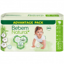 Подгузники Bebem Natural 4 maxi 7-14 кг 52 шт (8690536836307) (231146)