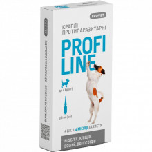 Капли для животных ProVET Profiline инсектоакарицид для собак до 4 кг 4/0.5 мл (4823082431052) (303146)