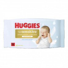 Детские влажные салфетки Huggies Pure ExSens 48 (5029053585543) (263246)