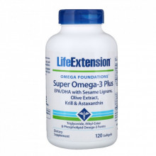 Жирные кислоты Life Extension Супер Омега-3 Плюс, Omega Foundations, Super Omega-3 Plus, (LEX-19881) (303346)