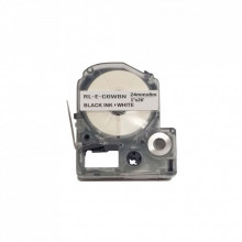 Лента для принтера этикеток UKRMARK RL-E-C6WBN-BK/WT, аналог LC6WBN. 24 мм х 8 м (900266) (286546)