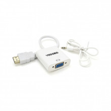 Переходник HDMI M to VGA F + Audio 0.25m white VEGGIEG (YT-C-H-V2W) (319846)
