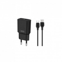 Зарядное устройство XO L92C (2USB/2.4A) + USB - MicroUSB Чорний (XO-L92C-M) (247256)
