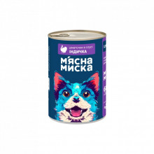 Консервы для собак М'ясна Миска кусочки в соусе с индейкой 1240 г (4820255192116) (258256)