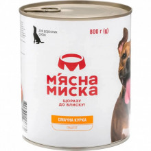 Консервы для собак М'ясна Миска паштет с курицей 800 г (4820255190334) (230176) Консервы для собак М'ясна Миска паштет с курицей 800 г (4820255190334) (230176)