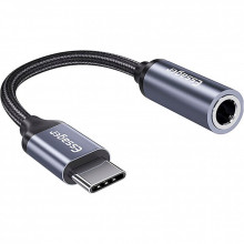 Переходник USB-C M to 3.5mm F 0.12m gray Essager (EZJE01-0G) (346176)