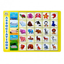 Деревянный пазл-вкладыш "Ассоциации - виды животных" Ubumblebees (ПСД133) PSD133, 25 плашек