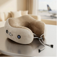 Массажная подушка для шеи U-shaped Massage pillow портативный массажер, вибромассажер на аккумуляторе (345276)