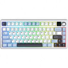 Клавиатура Aula F75 MAX Wireless/Bluetooth UA White/Blue (6978080501158) (341476)