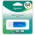 USB флеш накопитель Apacer 64GB AH23A White USB 2.0 (AP64GAH23AW-1) (156576)