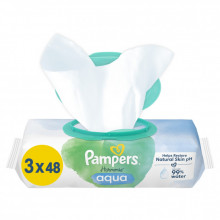 Детские влажные салфетки Pampers Harmonie Aqua 3 пачки х 48 шт (8006540458525) (244876)