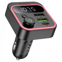 Автомобильный FM-трансмиттер модулятор Bluetooth MP3 HOCO E85 Tiger 20w, PD/QC, USB-C/ 2xUSB-A (342876)