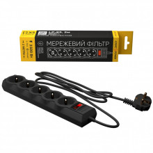 Сетевой фильтр питания LogicPower LP-X5 PREMIUM, 2m black (9583) (169976)