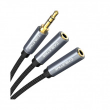 Кабель мультимедийный 3.5mm M to 2x3.5mm F 0.2m Cabletime (CA915248) (346186)
