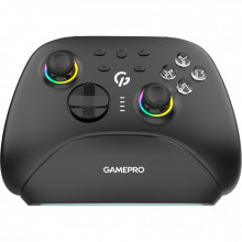 Геймпад GamePro із зарядною станцією BT 5.3/USB/2.4 ГГц (Switch/PC/iOS/Android) RGB Black (GPX13BDOC) (342386)