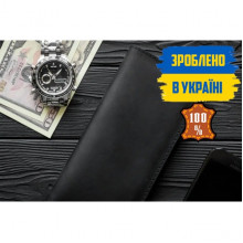 Большое портмоне мужское для документов ФИНАНСИСТ черное кожаное вертикальное (497950486)