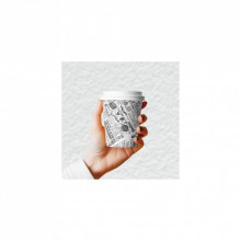 Стаканы одноразовые Romus Drink time бумажные 180 мл 50 шт. Газетка черная (R180507711) (291986)