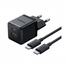 Зарядное устройство Baseus 1xUSB-C 30W + 1xUSB + cable USB-C to USB-C 60W 1.0m (P1011160A113-01) (323096)