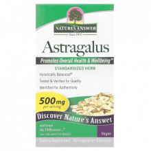 Травы Nature's Answer Астрагал, 500 мг, Astragalus, 60 вегетарианских капсул (NTA-16359) (309396)