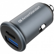 Зарядное устройство Armorstandart Car USB Type-C PD20W + USB QC 3.0 Grey (ARM65439) (321496)