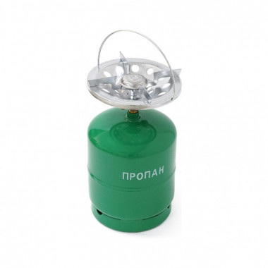 Бытовой газовый баллон Voltronic GL-7.2 3кг (7,2л) + пальник 20354 Green (GB/GL-7.2G) (281596)