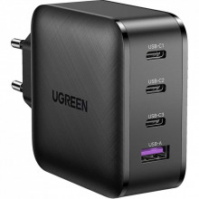 Зарядное устройство Ugreen CD224 65W USB + 3xType-C PD GaN Charger (Black) (CD224/70774) (199407)