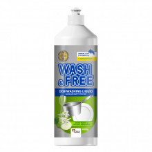 Средство для ручного мытья посуды Wash&Free Зеленое яблоко и экстракт эдельвейса 1000 г (4823128001379) (340607)