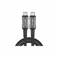 Дата кабель USB-C to USB-C 1.0m USB 4.0 240W audio/video black-grey Acefast (6974316282631) (345607)