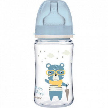 Бутылочка для кормления Canpol babies Bonjour Paris с широким отверстием 240 мл Синяя (35/232_blu) (272707)
