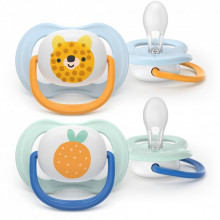 Пустышка Philips AVENT Ultra Air 0-6 місяців 2 шт жовто-блакитна (SCF080/23) (273707)