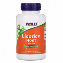 Травы Now Foods Корень Лакрицы (Солодки), Licorice Root, 450 Мг, 100 Капсул (NOW-04718) (305217)