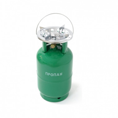 Бытовой газовый баллон Voltronic GL-12 5кг (12л) + пальник 20354 Green (GB/GL-12G) (261317)