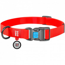 Ошейник для животных WAUDOG Waterproof с QR паспортом Ш 15 мм Д 25-35 см красный (27393) (310027)