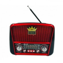 Радиоприёмник Golon RX-455S + Bluetooth и солнечной панелью Красный (230127)