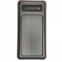 Внешний аккумулятор с солнечной панелью Power bank UKC 8412 20000 Mah зарядка кабель 4в1 Чёрный (193327)