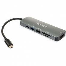 Концентратор Vinga USB Type-C 3.1 to HDMI+USB3.0+USB 2.0+SD/microSD+PD 6in1 (VHC6) (194327)