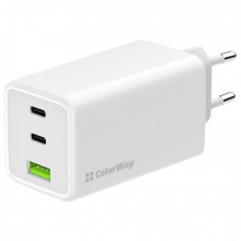 Зарядное устройство ColorWay C101B GaN Mini 100W PD PPS 2xUSB-C + USB-A white (CW-CHS061PD-WT) (259327)
