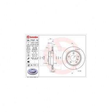 Тормозной диск Brembo 09.7727.11 (298327)