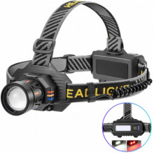 Фонарь налобный BL-T701B-TG, 2x18650, ЗУ Type-C, zoom фонарик (342237)