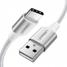 Дата кабель USB 2.0 AM to Type-C 1.0m US288 Aluminum Braid White Ugreen (60131) (262837)