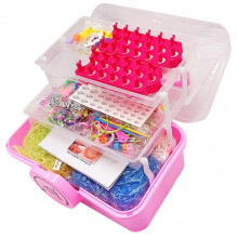 Детский набор для плетения браслетов "Loom" 16202(Pink) в чемодане