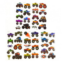 Набор детских временных тату «Колеса-монстры №2» set-5-kids-tatto-cars-2